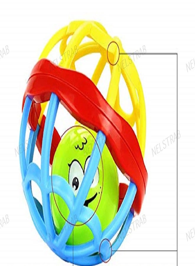 NELSTRAB:- Soft Rubber BOL Baby Toy Rolling Hand Baby Rattle Toy Rattle BOL Toy for Babies(Multi Color)(Combo) - Image 5